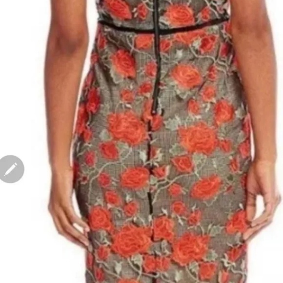 NWOT Gianni Bini Layla Rose Embroidered Midi Shift Dress - Picture 2 of 4